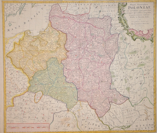 Mappa Geographica  Poloniae ex novissimis quot quot sunt. Mappis specialibus composita in parte maiores..