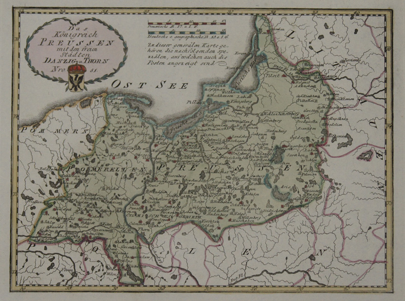 Das Königreich Preussen mit den freien Städten Danzig u Thorn