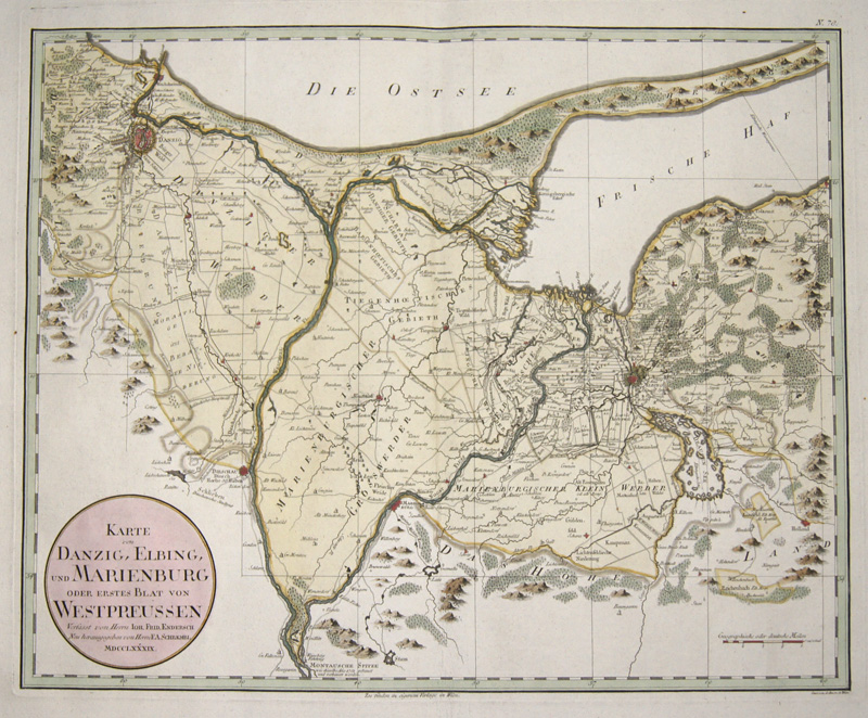 Karte von Danzig, Elbing, und Marienburg oder erstes Blat von Westpreussen..