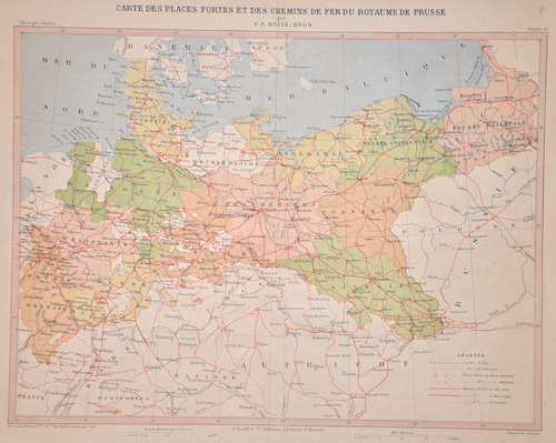 Carte des Places Fortes et des Chemins de Fer du Royaume de Prusse