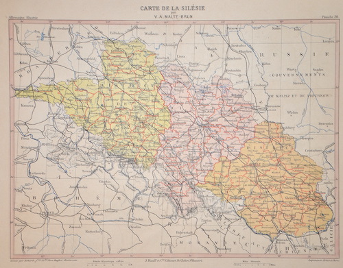 Carte de la Silesie par V. A. Malte-Brun