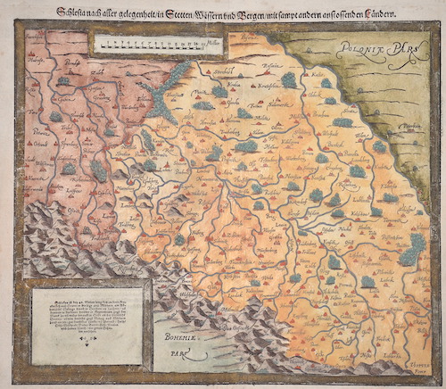 Schlesia nach aller gelegenheit / in Stetten / Wässern und Bergen / mit sampt andern anstossenden Ländern.