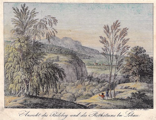 Ansicht des Bilibog und des Rothsteins bei Löbau.