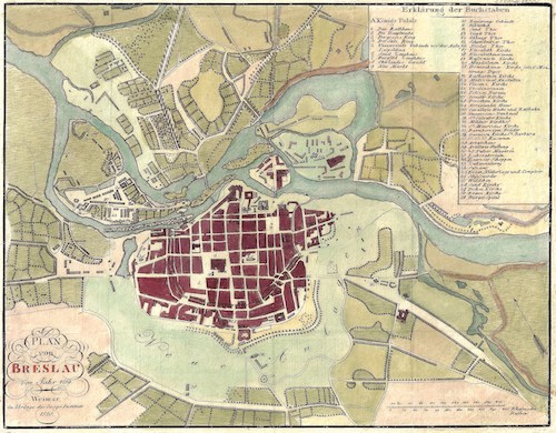 Plan von Breslau von Jahr 1819.