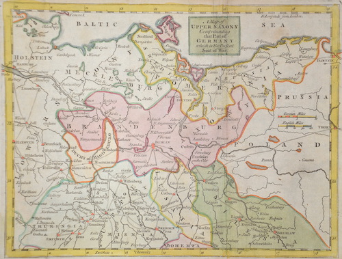 A Map of Upper Saxony Comprehending that Part of Germany which is the Present Seat of War.