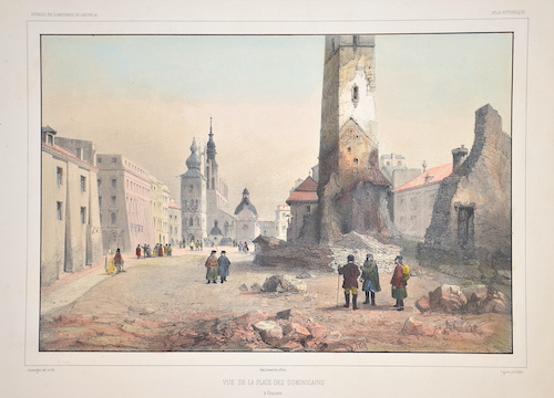 Vue de la Place des Dominicains a Cracovie.