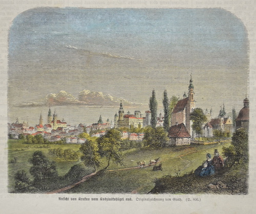 Ansicht von Krakau vom Kosziuskohügel aus.
