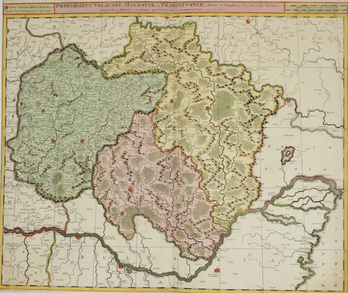 Principatus Valachiae, Moldaviae et Transylvaniae, divisus in singulares Populos cum finitivis Regionibus …