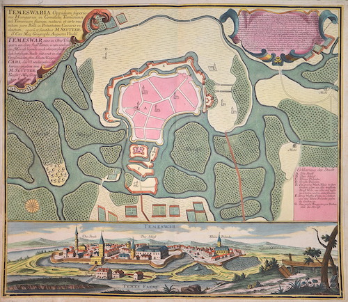 Temeswar eine in Ober Ungarn an dem fluß Temes u: und um im Morast ligende auch ohnvergleichlich befestigte Stadt seit 1718 in den Großmächtigsten…