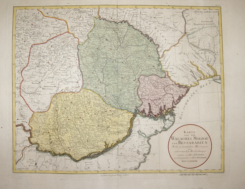 Karte von der Walachei, Moldau und Bessarabien