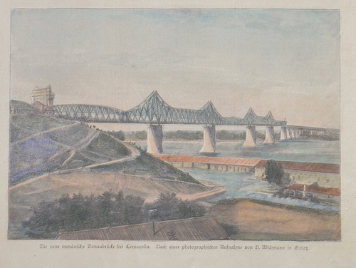 Die neue rumänische Donaubrücke bei Cernavoda. Nach einer photographischen Aufnahme von H. Wichmann in Galatz.