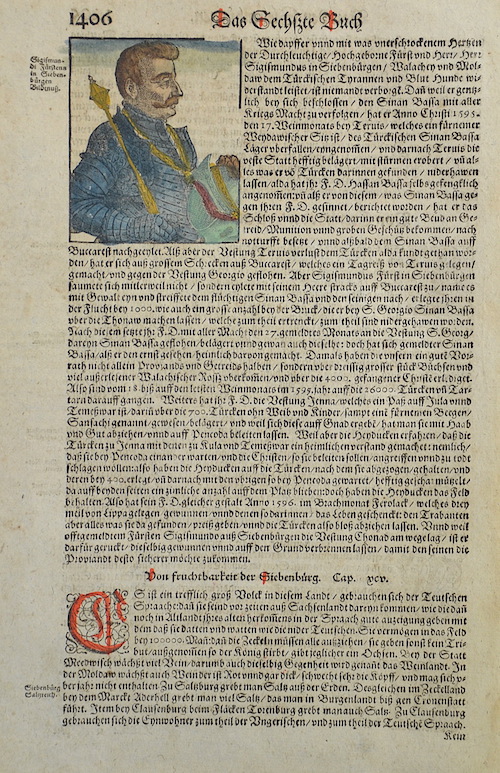 Sigismundi Fürstens in Siebenbürgen Bildnuß. / Das Sechszte Buch