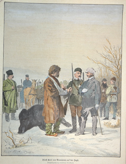 Fürst Karl von Rumänien auf der Jagd.