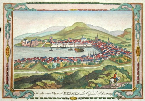 Perspective view of Bergen, the Capital of Norway