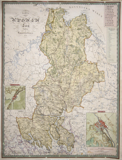 Karta öfver Upsala laen Utgifven af Topografiska  Corpsen 18950