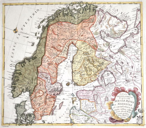 Tabula Geographica Regnorum Sveciae Daniae et Norwegiae ad emendatiora Exempla adhuc edita jussu Acad. REG. Scient., et litter eleg. Boruss.