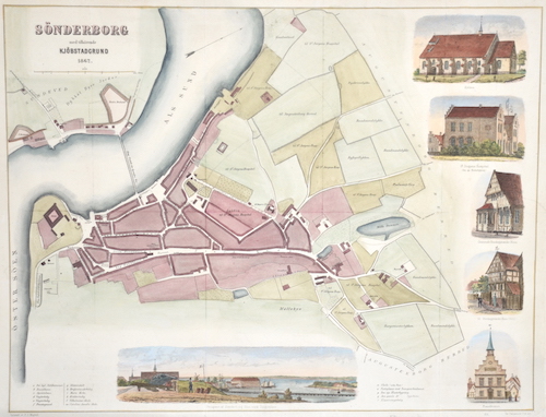 Sönderborg med tilhörende Kjöbstadgrund 1862.