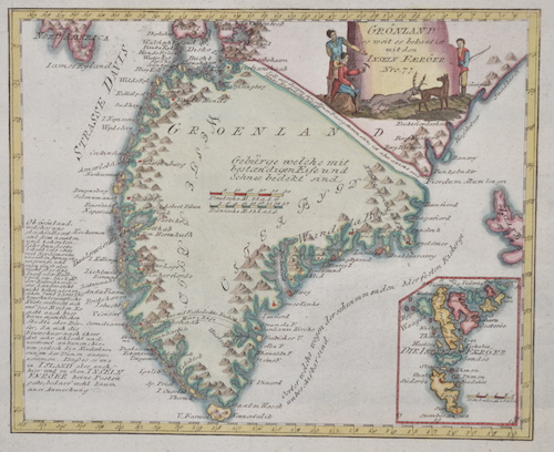 Grönland so weit es bekant ist mit den Inseln Faeröer Nro. 77.