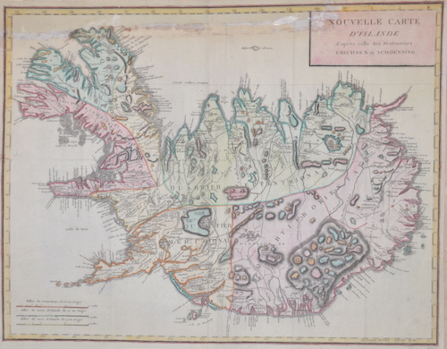 Nouvelle Carte d’ Islande d’après celle des Professeurs Erichsen et Schoenning