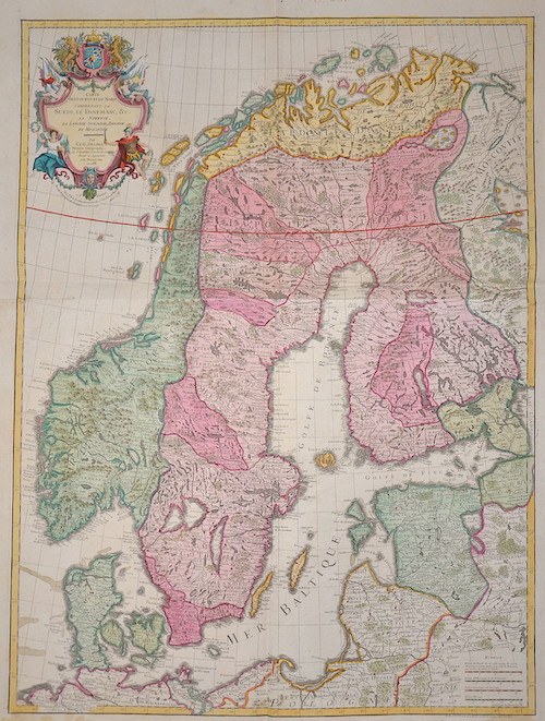 Carte des Courones du Nord comprenant la Suede, Le Danmarc, C. La Norwege, La Ponie Sueduise, Danuise et Moscovite