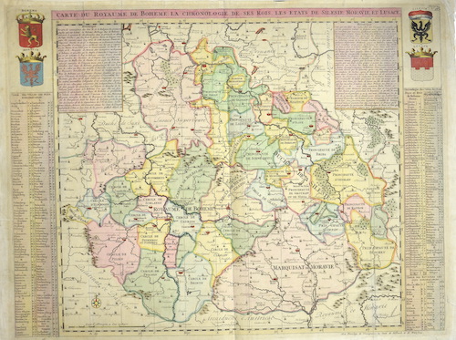 Carte du Royaume de Boheme la chronologie de ses Rois, les etats e Silesie, Moravie, et Lusace