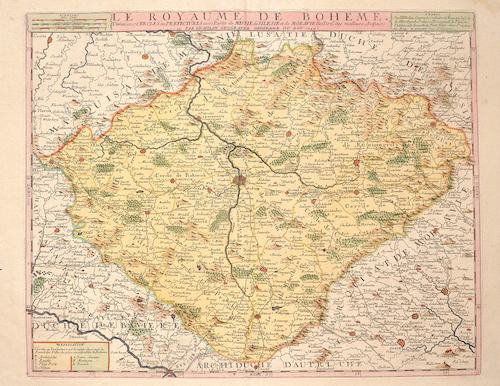 Le Royaume de Boheme. Divisé en 17. Cercles ou Prefectures avec Partie de Misnie de Silesie et de Moravie & c. Tiré des meilleurs Autheurs