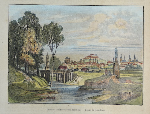 Brünn et la forteresse du Spielberg. – Dessin de Grandsire.