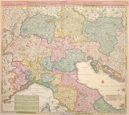 Danubii fluminis pars superior, in qua Suevia, Bavaria, Austria, Stiria, Carithia, Carniola, Tyrolis et Helvetia cum magna parte Italiae