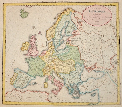 Tabula geographica Europae ad statum, quo sub finem Anni 1788 post Christ nat……