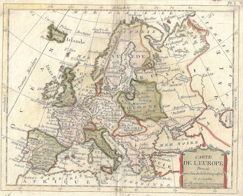 Carte de l ‚Europe, Dressée pour l’eiude de la Géographie