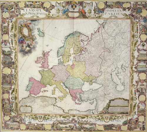 Europa in pertes suas X methodicas a primariis regnis denominatas divisa…et exhibita projectionis Stereographicae leges.