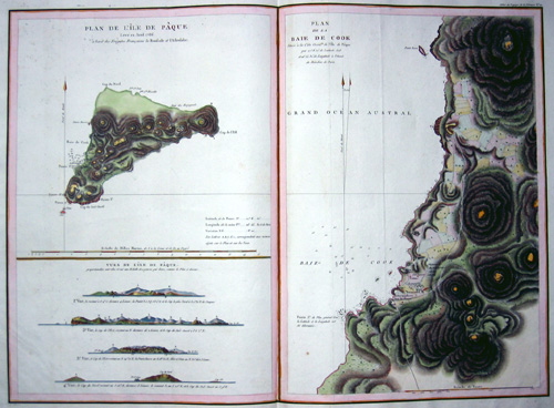 Plan de l´Ile de Paque/ Plan de la Baye de Cook/ views de l´Ile de Paque