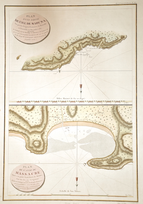 Plan d´une partie de l´isle de Maouna/ Plan de l´anse du Massacre