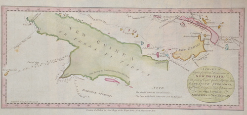 A chart od Captain Carteres discoveries at new Britain with parat of Captain Cooks passage thro Endeavour Streights..