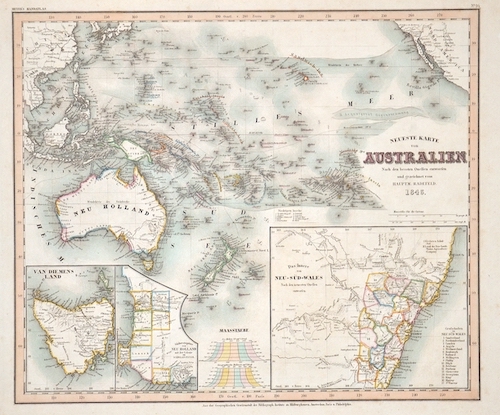 Neueste Karte von Australien Nach den bessten Quellen entworfen und gezeichnet vom Hauptm. Radefeld. 1846.