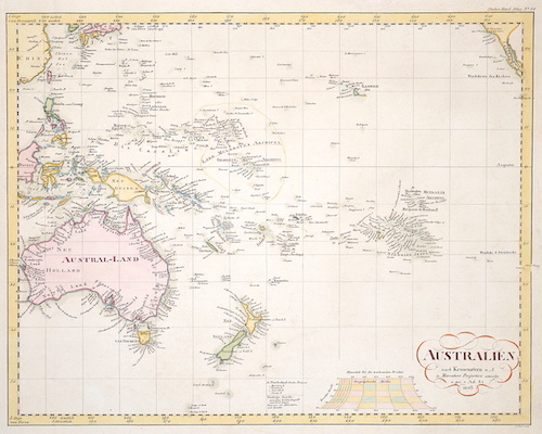 Australien nach Krusenster u. A. in Mercators Projection entworfen u. gez. V. Ad. St. 1826