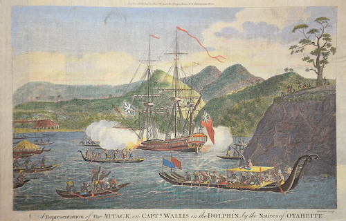 A Representation of The Attack on Captn. Wallis in the Dolphin, by the Natives of Otaheite.