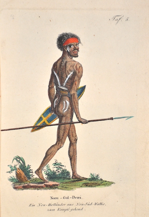 Noru-Gal-Derri. Ein Neu-Holländer aus Neu Süd-Wallis, zum Kampfe gehend. Taf. 5