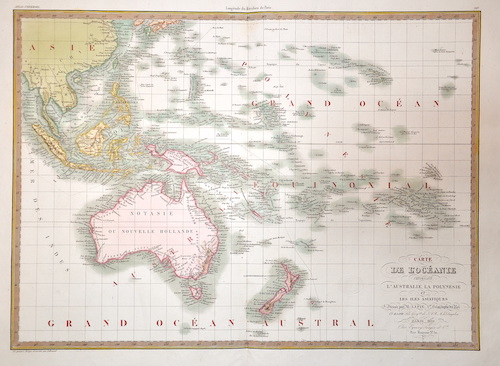 Carte de l’Océanie contenant L´Australie, La Polonesie et Les Isles Asiatiques….