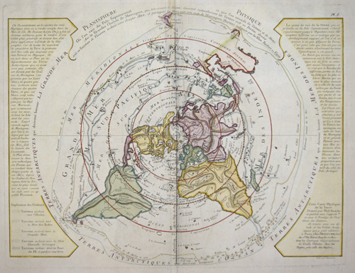 Planisphere Physique ou l ´on voit de Pole Septentrional