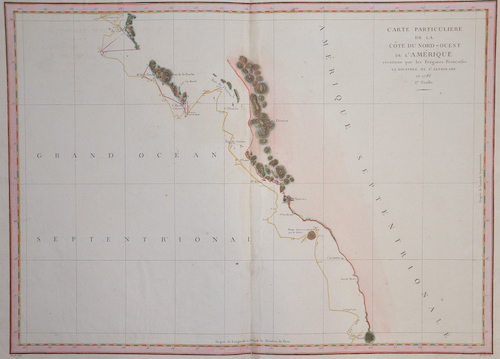 Carte particuliere de la cote du Nord- Ouest de l´ Amerique reconnue par le fregatte Francais……