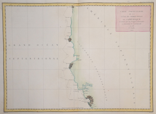 Carte particuliere de la cote du Nord- Ouest de l´ Amerique reconnue par le fregatte Francais……