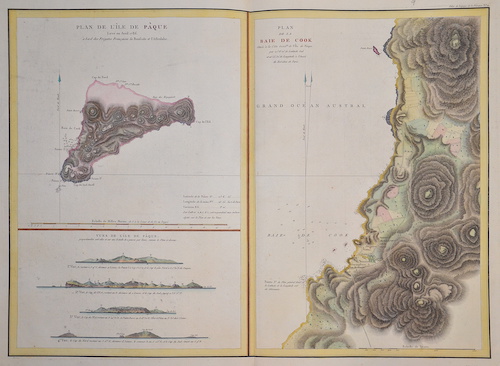 Plan de l´ Ile de Paque / Plan de la Baie de Cook