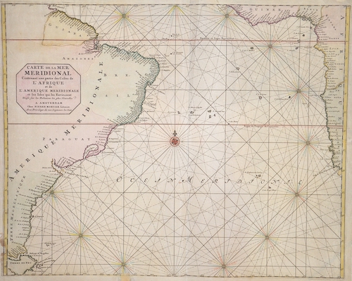 Carte de la mer Meridional Contenant un partie des Costes de l´Afrique et de L´Amerique meridionale..