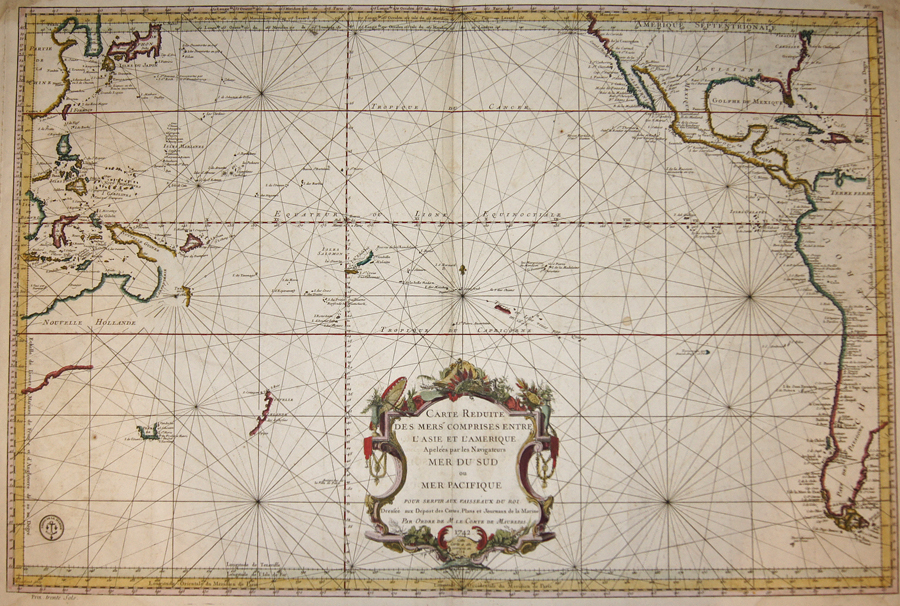 Carte Reduite des Mers comprises entre l’Asie et l’Amerique Apelees par les Navigateurs Mer du Sud ou Mer Pacifique