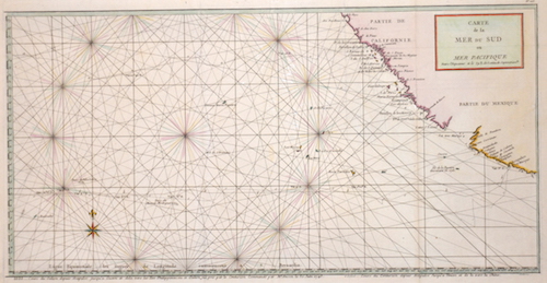 Carte de la Mer du Sud ou Mer Pacifique.