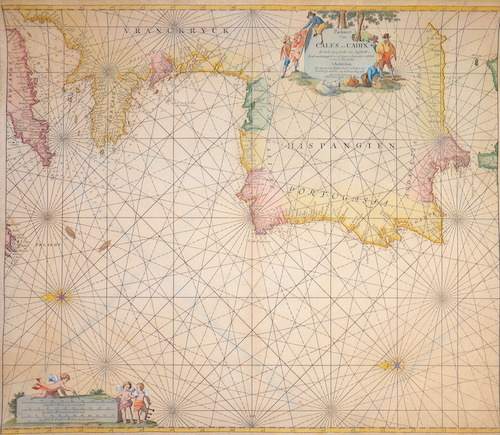 Paskaert Van Cales tot Cadix als mede een gedeelte van Engelandt,..