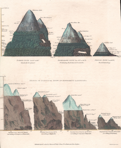 Height of perpetual snow in differnet latitudes