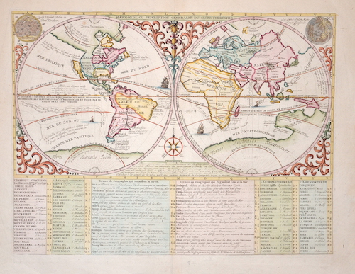 Mappe Monde ou description generale du Globe Terrestre